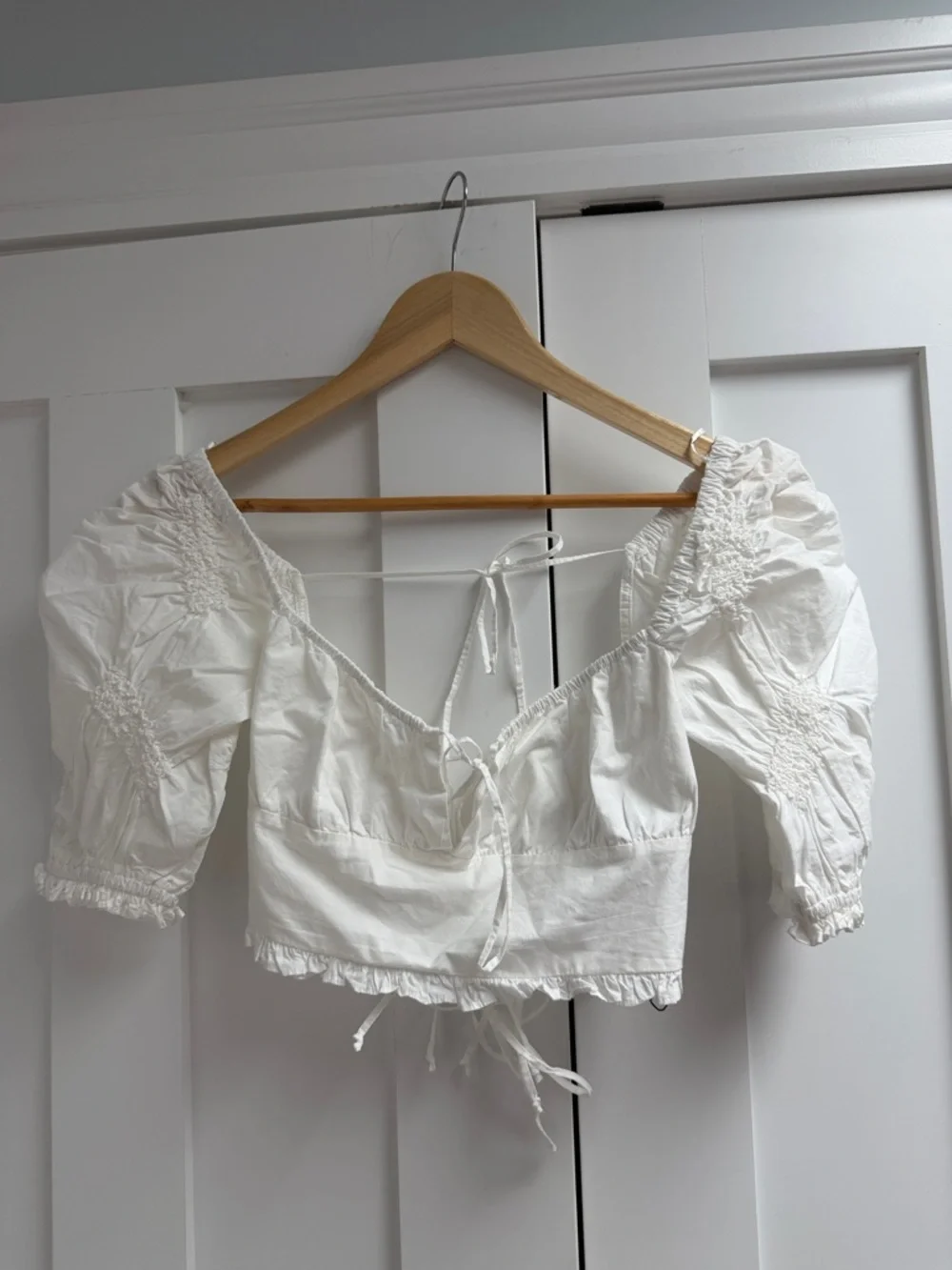 NEW Zara Smocked Backless Cropped Blouse - S